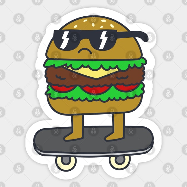 Burger Skater Sticker by rudypagnel